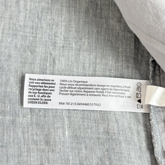 Eileen Fisher Organic Linen Blue Duster Jacket Open Front Lagenlook Mature - Picture 7 of 9